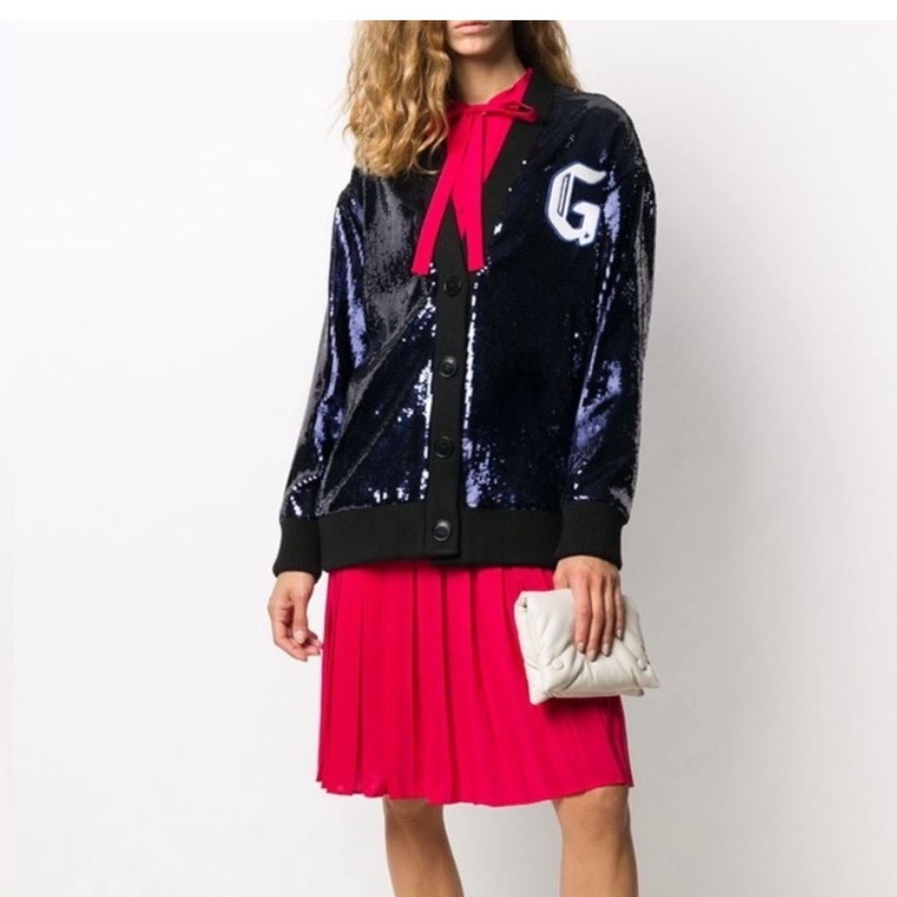 Golden Goose Sequin Wool Cardigan, Size 40
